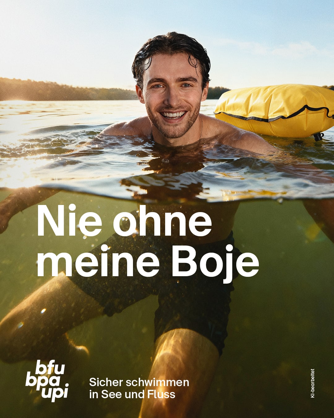 bfu campaign ad — Nie ohne meine Boje, sicher schwimmen in See und Fluss