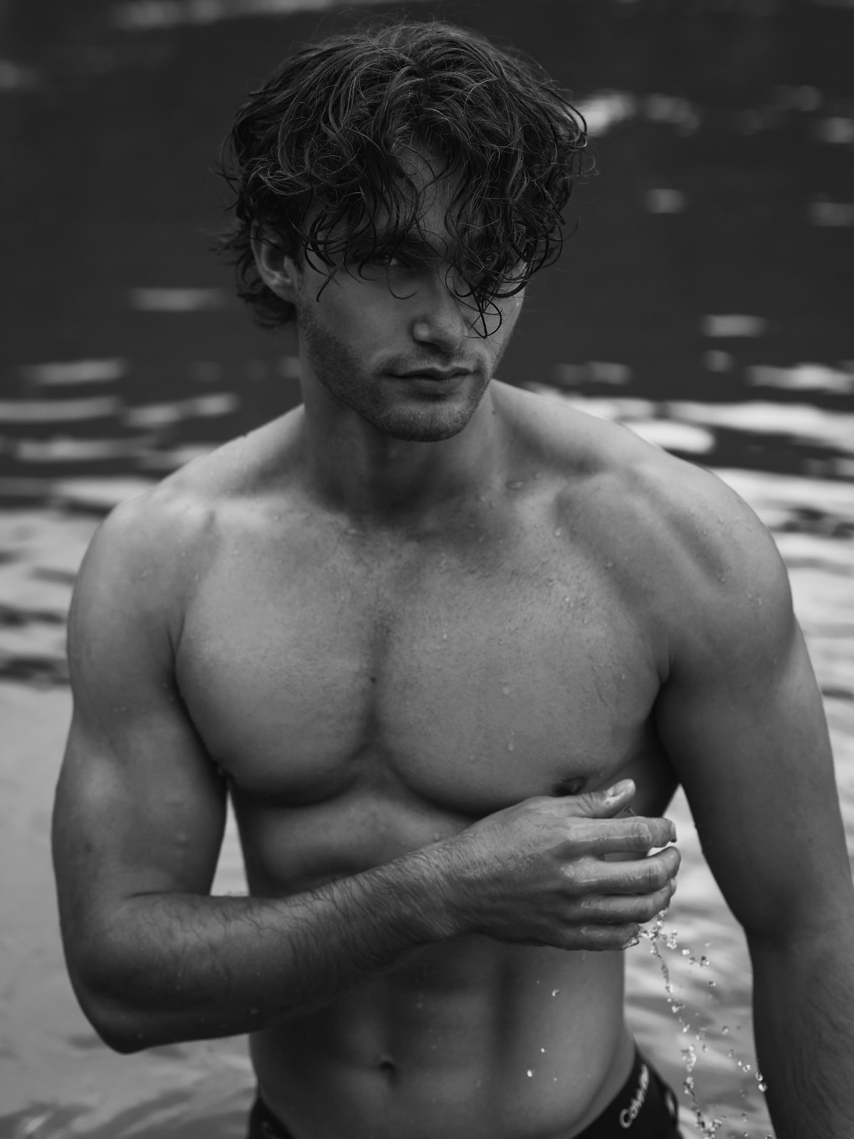 Pascal Sander, health and fitness coach, black and white portrait