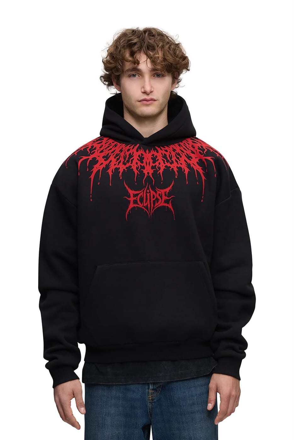 Pascal Sander in a black printed hoodie, streetwear look